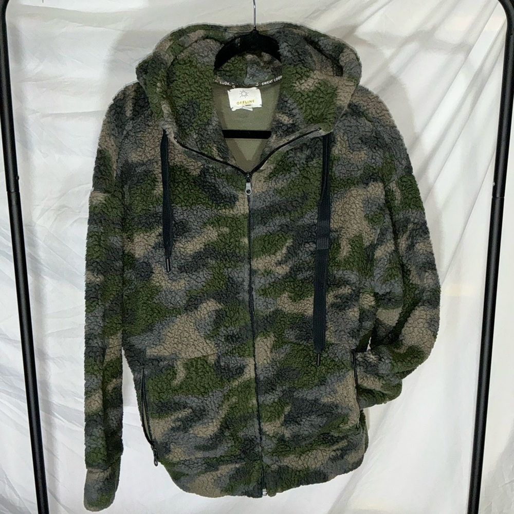Camouflage Sherpa Hoodie Sweater